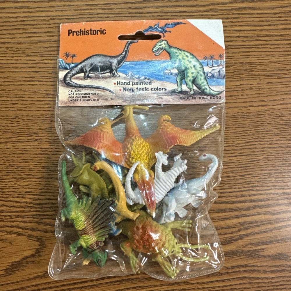 NOS Vintage Prehistoric Creatures D&D Kaiju In Original Packaging Hong Kong